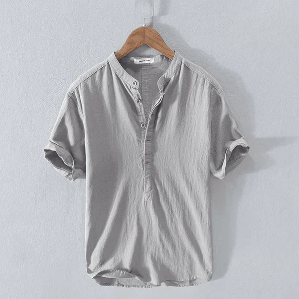 Hardfell | Men's casual henley T-shirt with button placket and short sleeves
