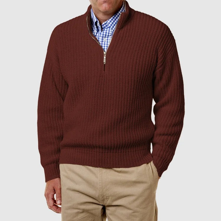 Hardfell | Knitted sweater with half zipper