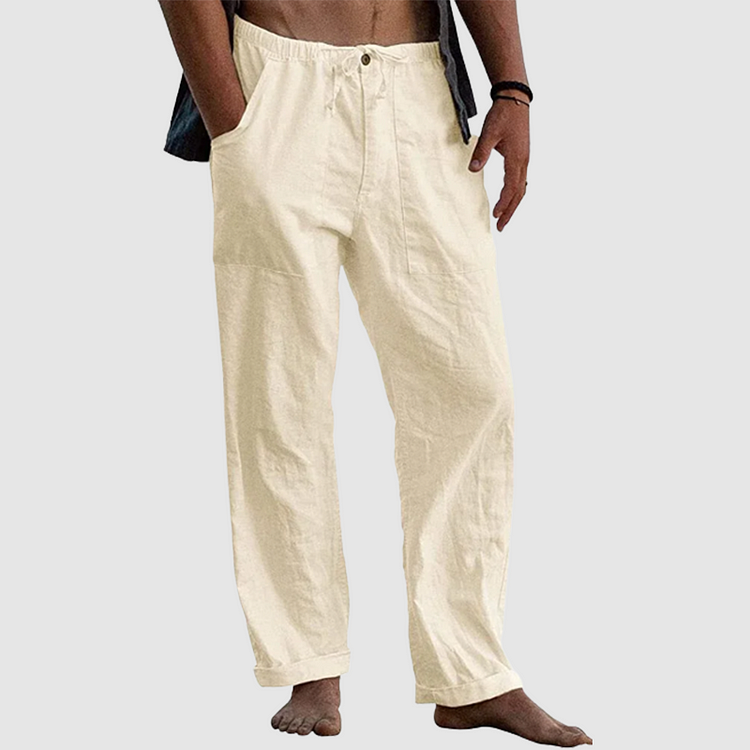 Hardfell | Casual linen trousers with drawstring