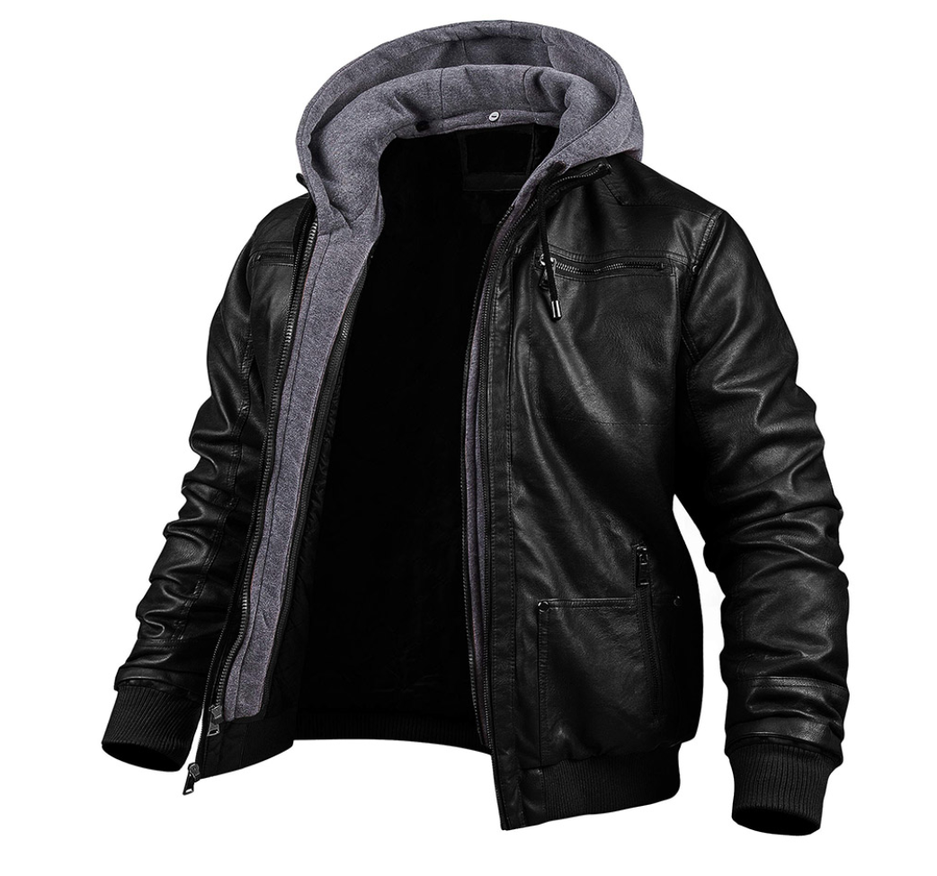 Hardfell | Stylish premium leather winter jacket with hood