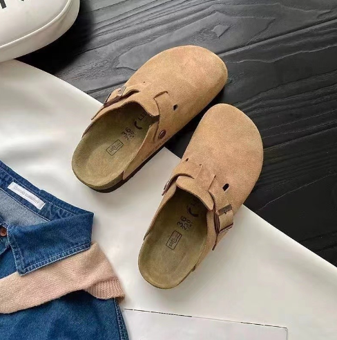 Hardfell | Suede slip-on clogs with adjustable buckle