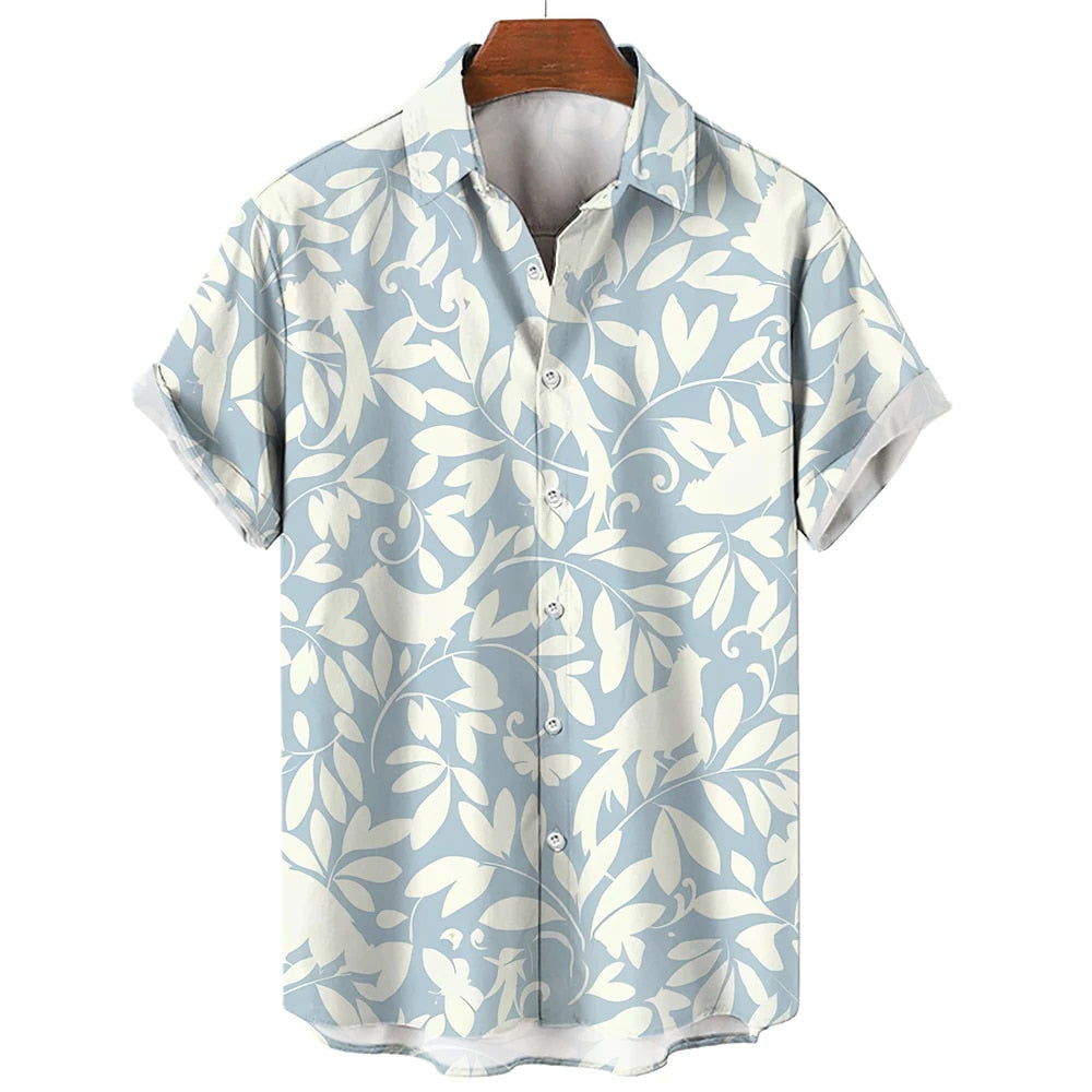 Hardfell | Floral Hawaiian shirt in white