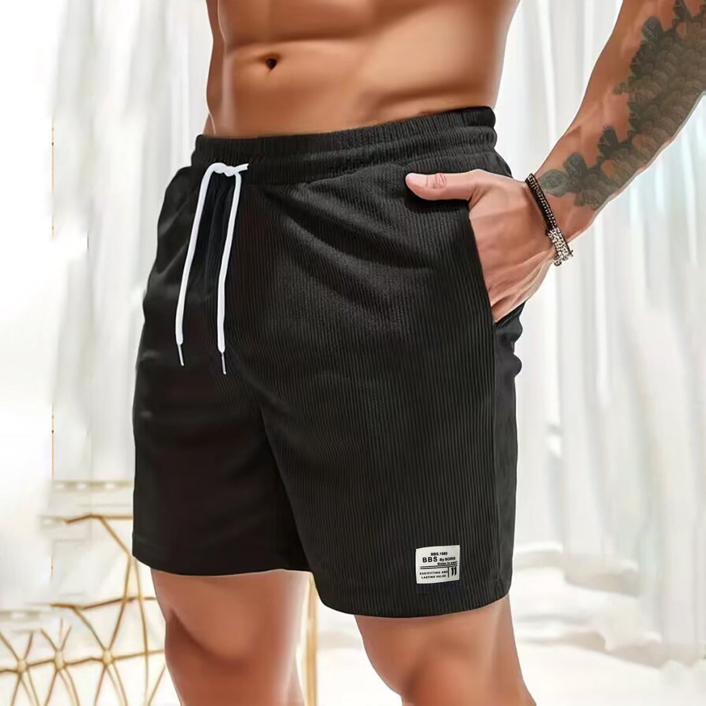Hardfell | Azure casual shorts for men with large pockets