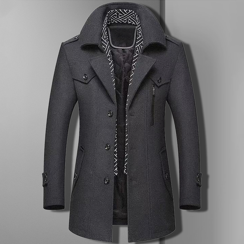 Hardfell | Vince trench coat men's stylish wool trench in half length