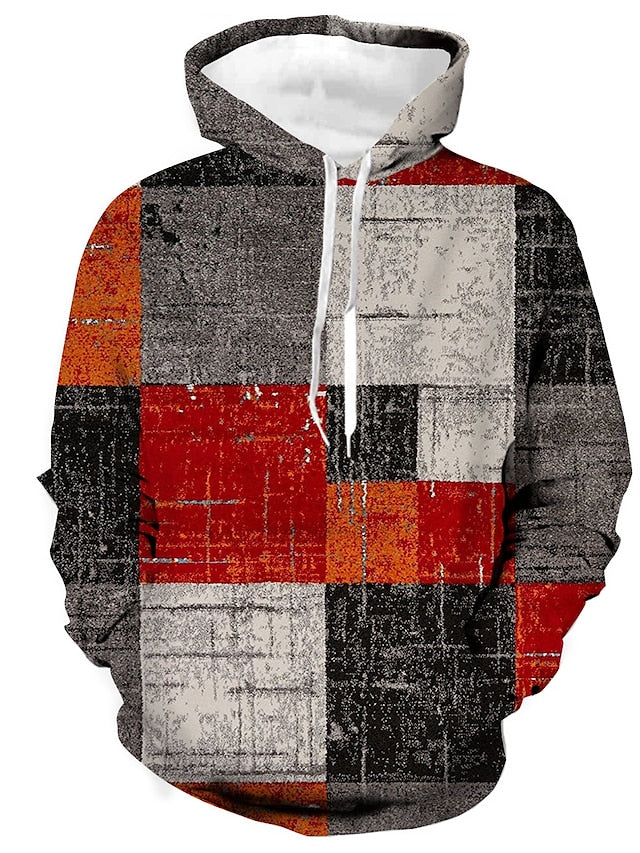 Hardfell | Stylish cotton winter hoodie with check pattern