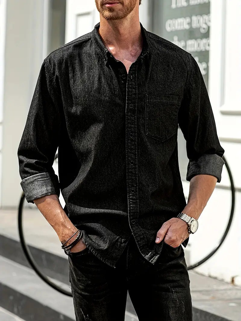 Hardfell | Alexander - jeans long sleeve shirt for men