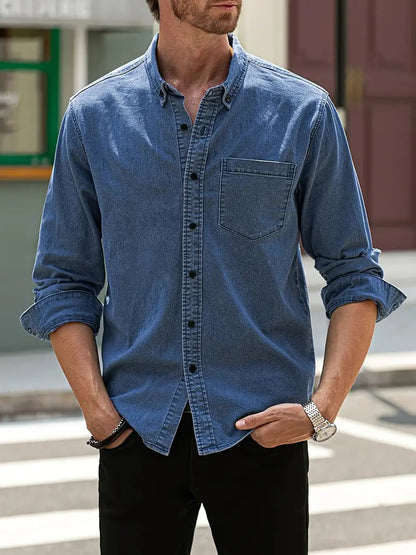 Hardfell | Alexander - jeans long sleeve shirt for men