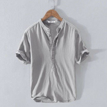 Hardfell | Men's casual henley T-shirt with button placket and short sleeves