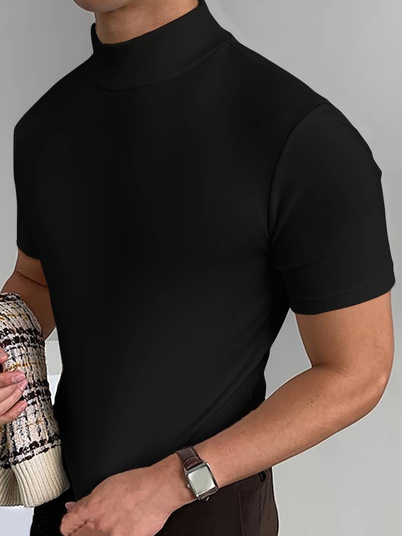 Hardfell | Caleb - elegant t-shirt with high collar