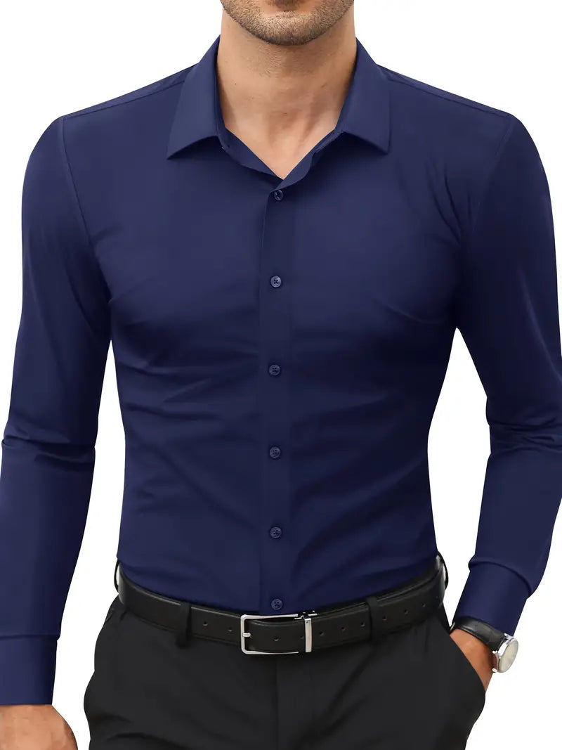 Hardfell | Lucian - long sleeve shirt with button placket for men
