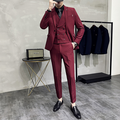 Hardfell | 3-piece set for men consisting of a simple business blazer, vest and trousers