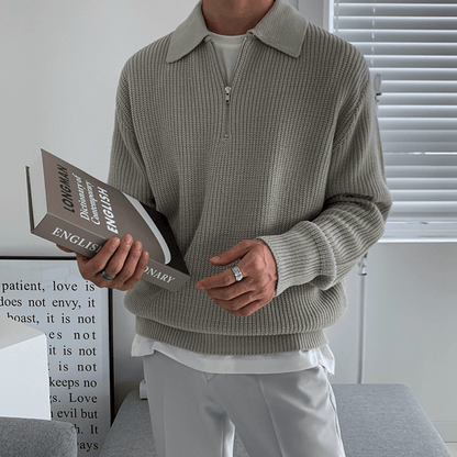 Hardfell | Knitted sweater - zipper collar