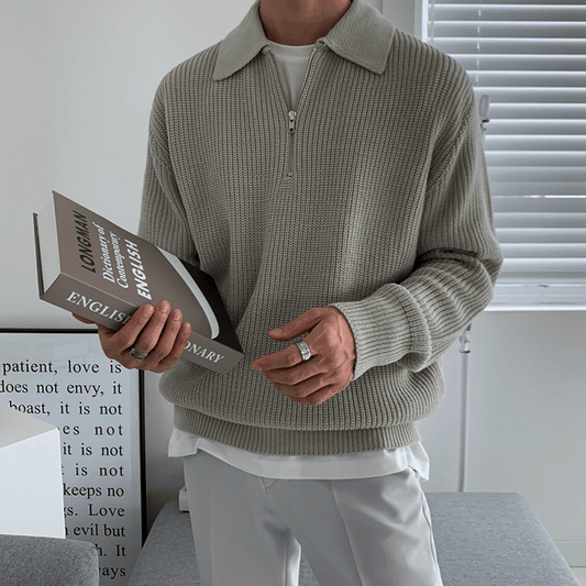 Hardfell | Knitted sweater - zipper collar