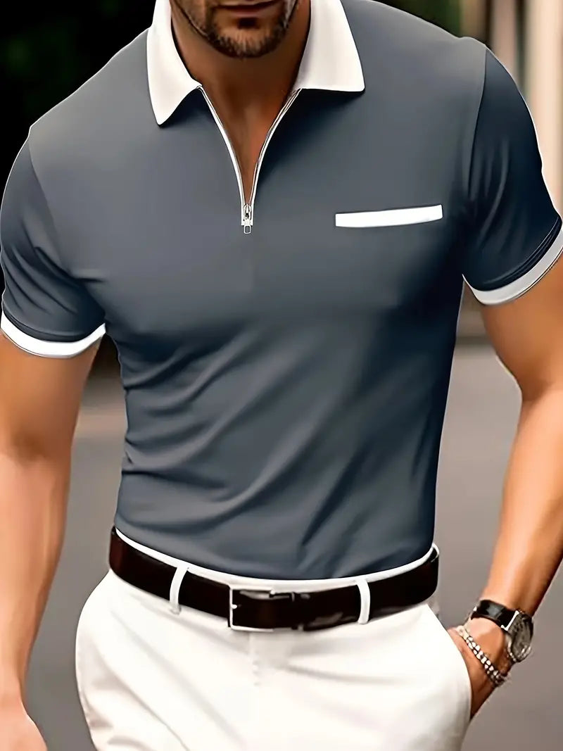 Hardfell | David - breathable men's golf shirt with v-neck