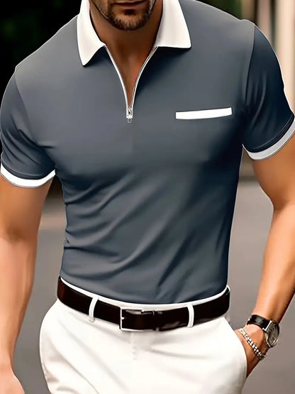 Hardfell | David - breathable men's golf shirt with v-neck