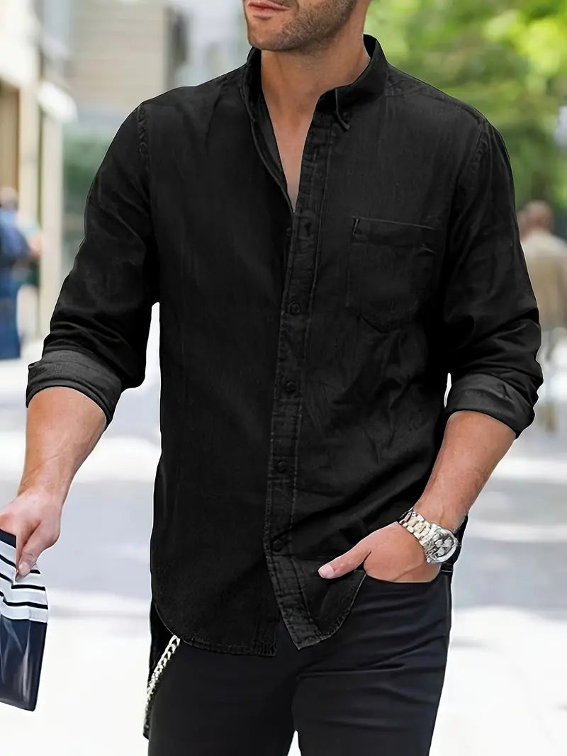 Hardfell | Alexander - jeans long sleeve shirt for men