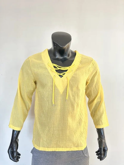 Hardfell | Boho Black Lace-Up Shirt