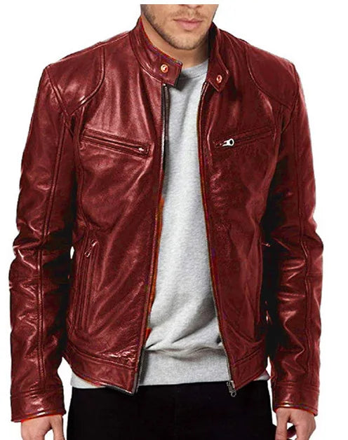 Hardfell | Plain leather jacket for men