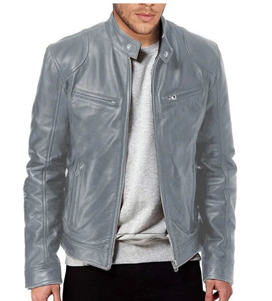 Hardfell | Plain leather jacket for men