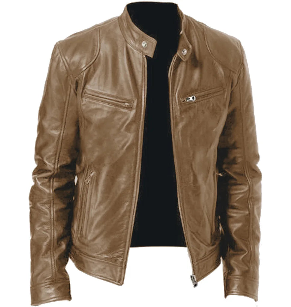 Hardfell | Plain leather jacket for men