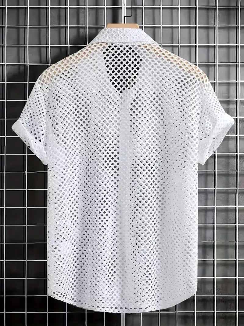 Hardfell | Daniel - hollowed out short sleeve shirt