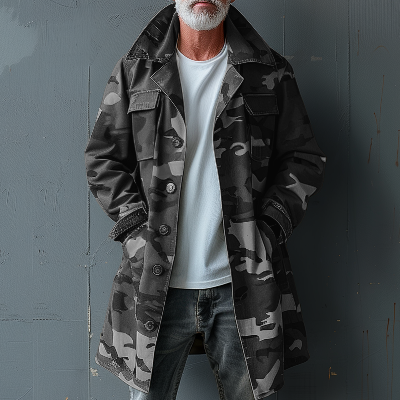 Hardfell | Camoflauge trench coat for men