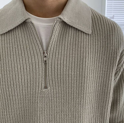 Hardfell | Knitted sweater - zipper collar