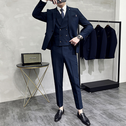 Hardfell | 3-piece set for men consisting of a simple business blazer, vest and trousers
