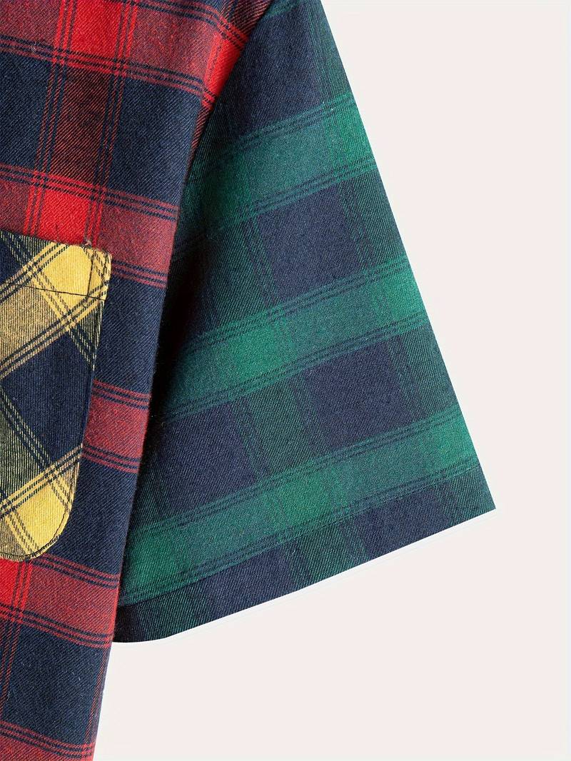 Hardfell | Michael - plaid color block shirt