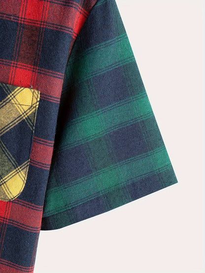 Hardfell | Michael - plaid color block shirt