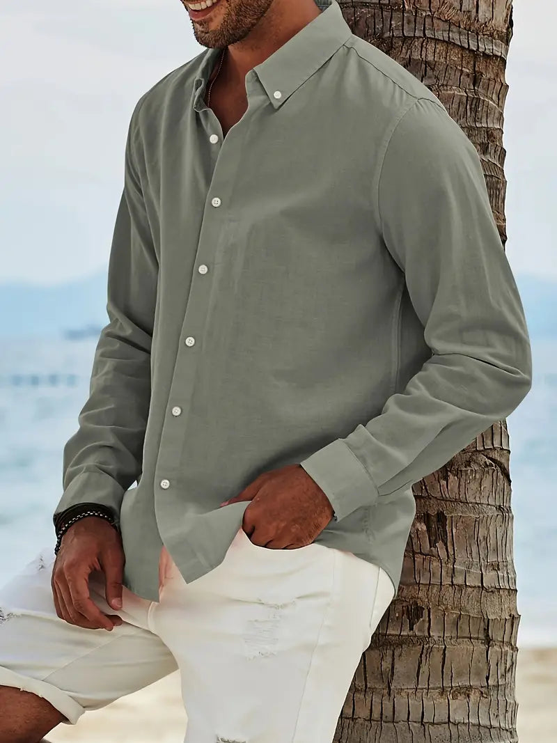 Hardfell | Ethan - casual long sleeve shirt with button placket