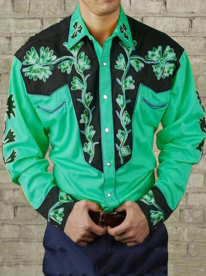 Hardfell | Noah - long-sleeved shirt with vintage floral print