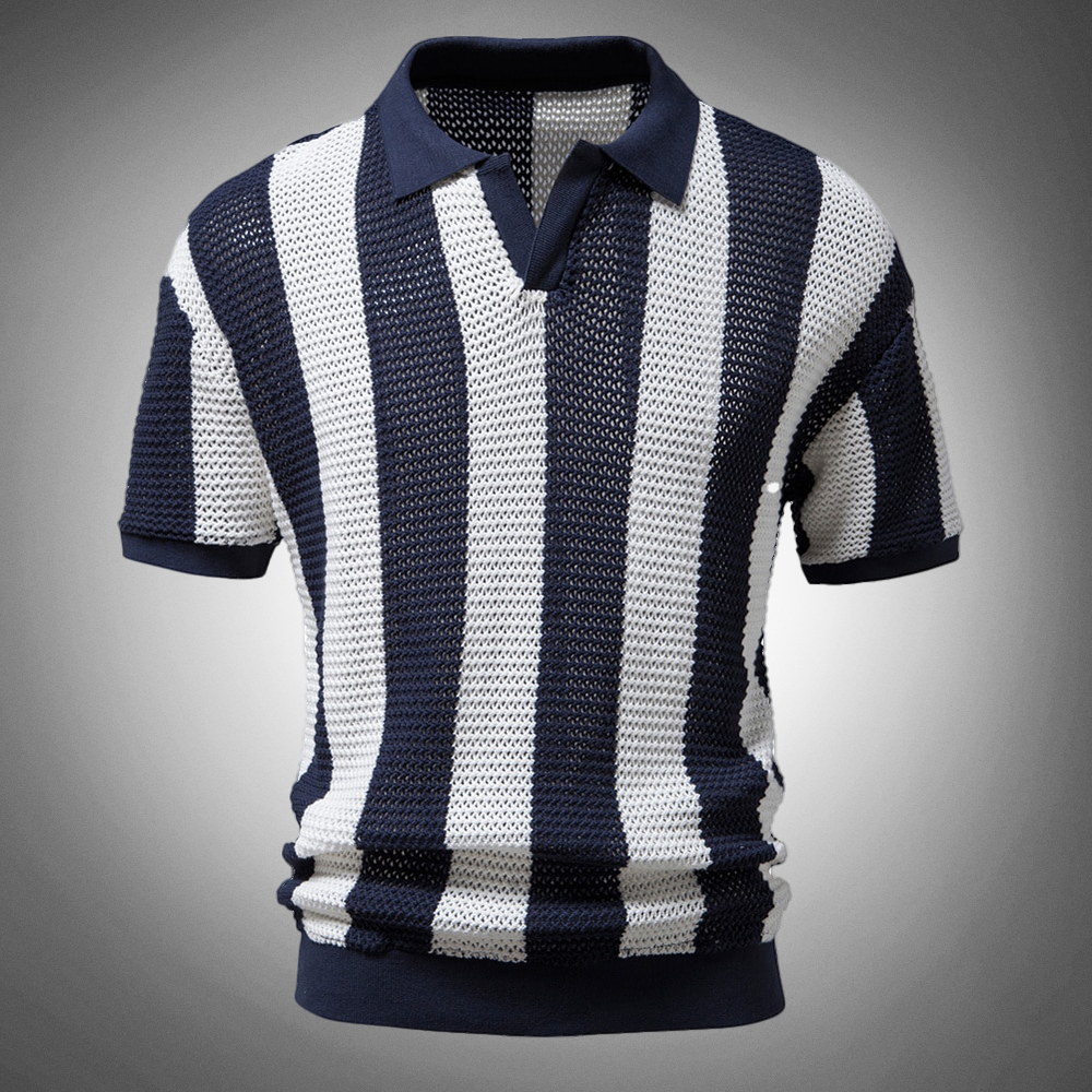 Hardfell | Blue stripe polo shirt