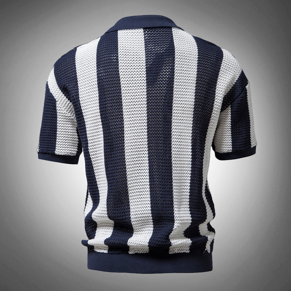 Hardfell | Blue stripe polo shirt
