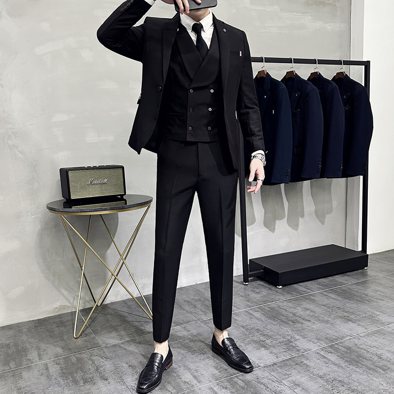 Hardfell | 3-piece set for men consisting of a simple business blazer, vest and trousers
