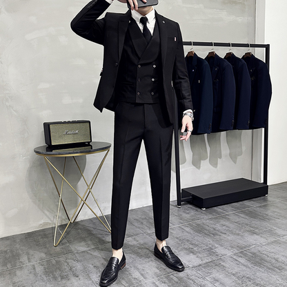 Hardfell | 3-piece set for men consisting of a simple business blazer, vest and trousers
