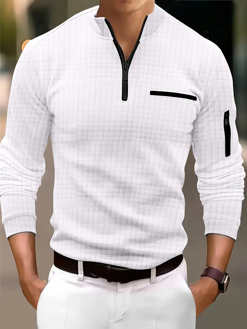 Hardfell | Alexander - casual turtleneck long sleeve shirt with zipper