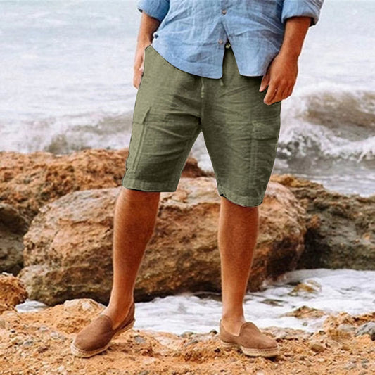 Hardfell | Beach-ready men's linen shorts in white