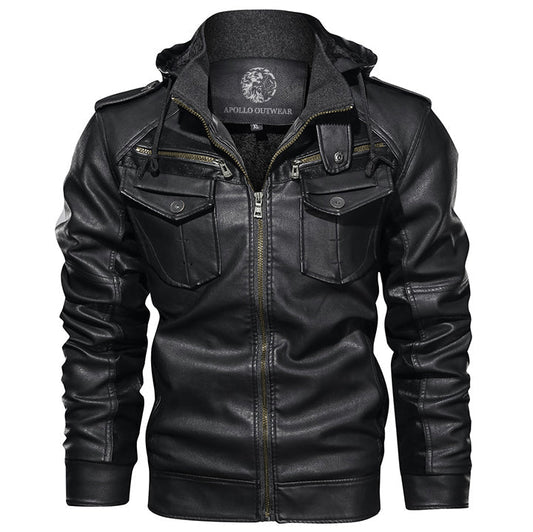 Hardfell | Plain leather jacket