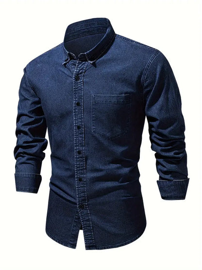 Hardfell | Alexander - jeans long sleeve shirt for men
