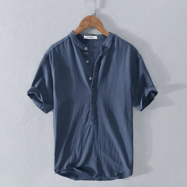 Hardfell | Men's casual henley T-shirt with button placket and short sleeves