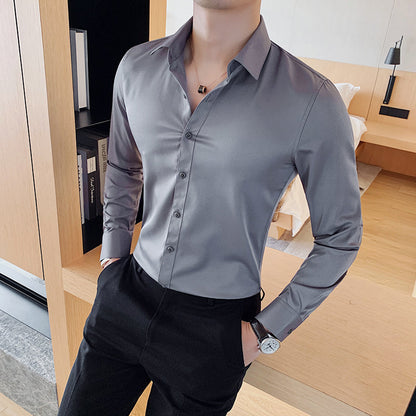 Hardfell | Elegant men's business shirt with slim fit and Kent collar