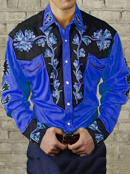 Hardfell | Noah - long-sleeved shirt with vintage floral print