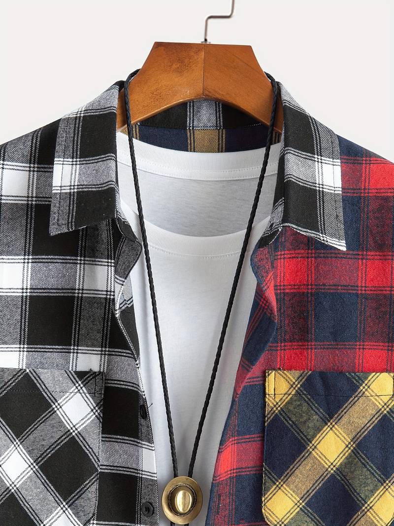 Hardfell | Michael - plaid color block shirt