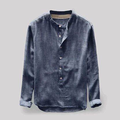 Hardfell | Men's denim shirt with soft texture and round neckline
