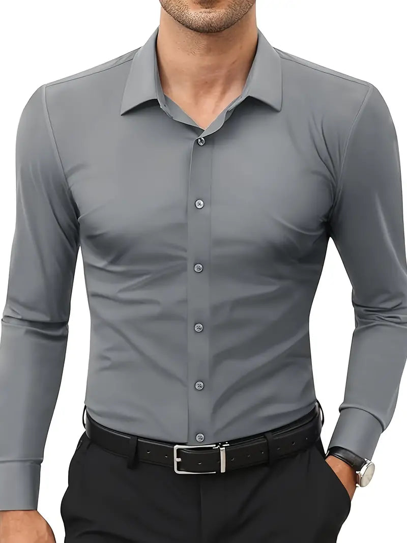 Hardfell | Lucian - long sleeve shirt with button placket for men