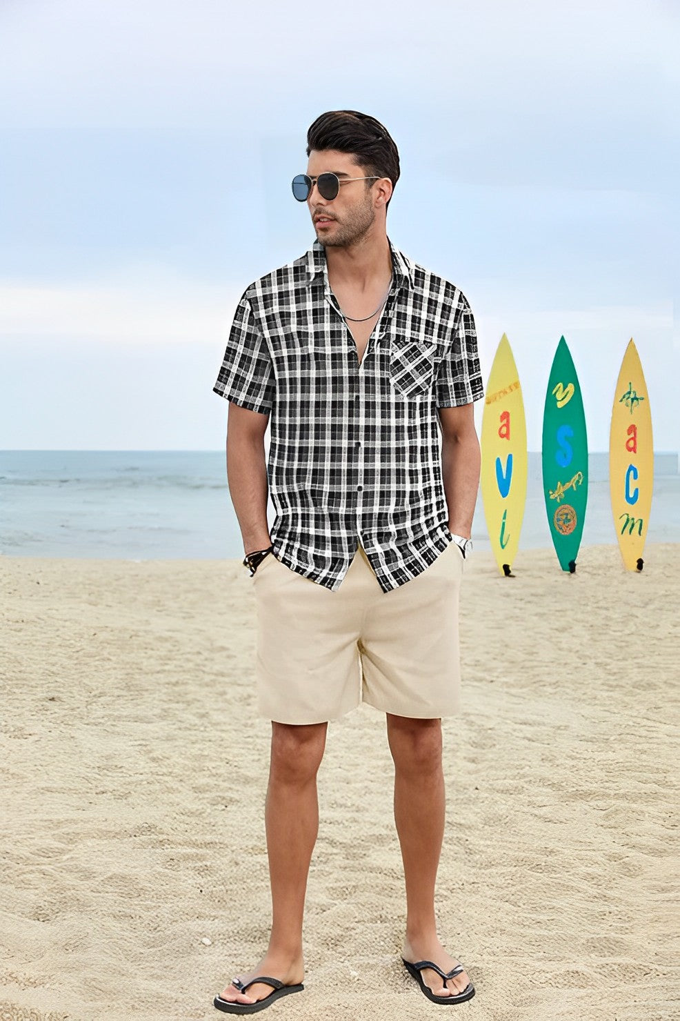 Hardfell | Summer beach shirt with V-neck and breast pocket