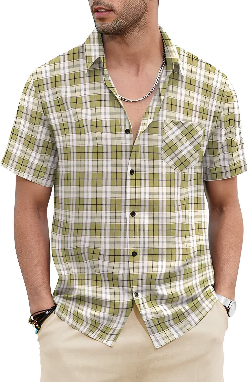Hardfell | Summer beach shirt with V-neck and breast pocket