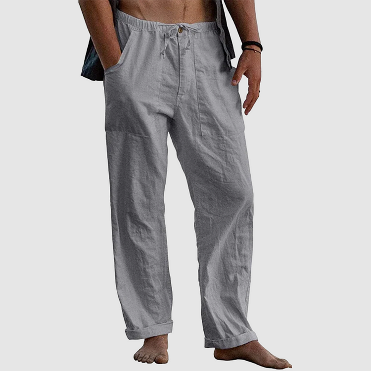 Hardfell | Casual linen trousers with drawstring
