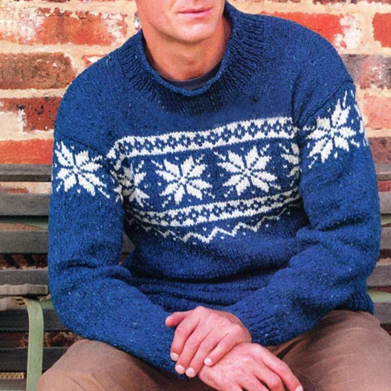 Hardfell | Alex - vintage knitted sweater with round neck for men